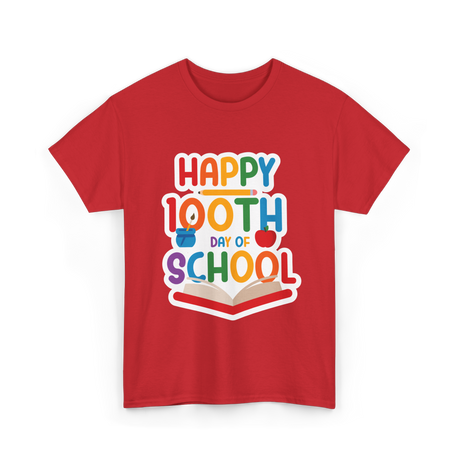 Happy 100th Day School Celebration T-Shirt - Red