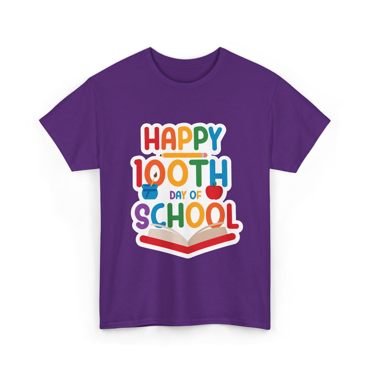 Happy 100th Day School Celebration T-Shirt - Purple