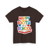 Happy 100th Day School Celebration T-Shirt - Dark Chocolate