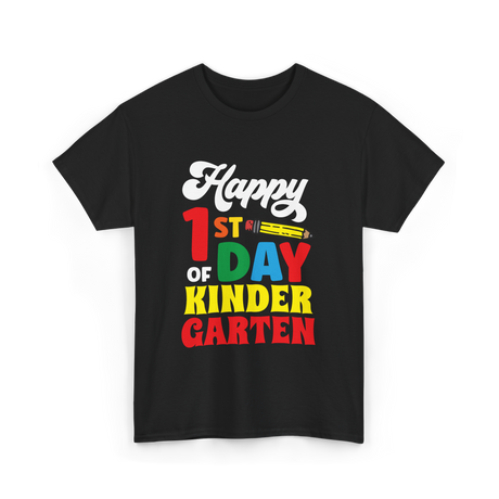 Happy 1st Day Kindergarten Kids T-Shirt - Black