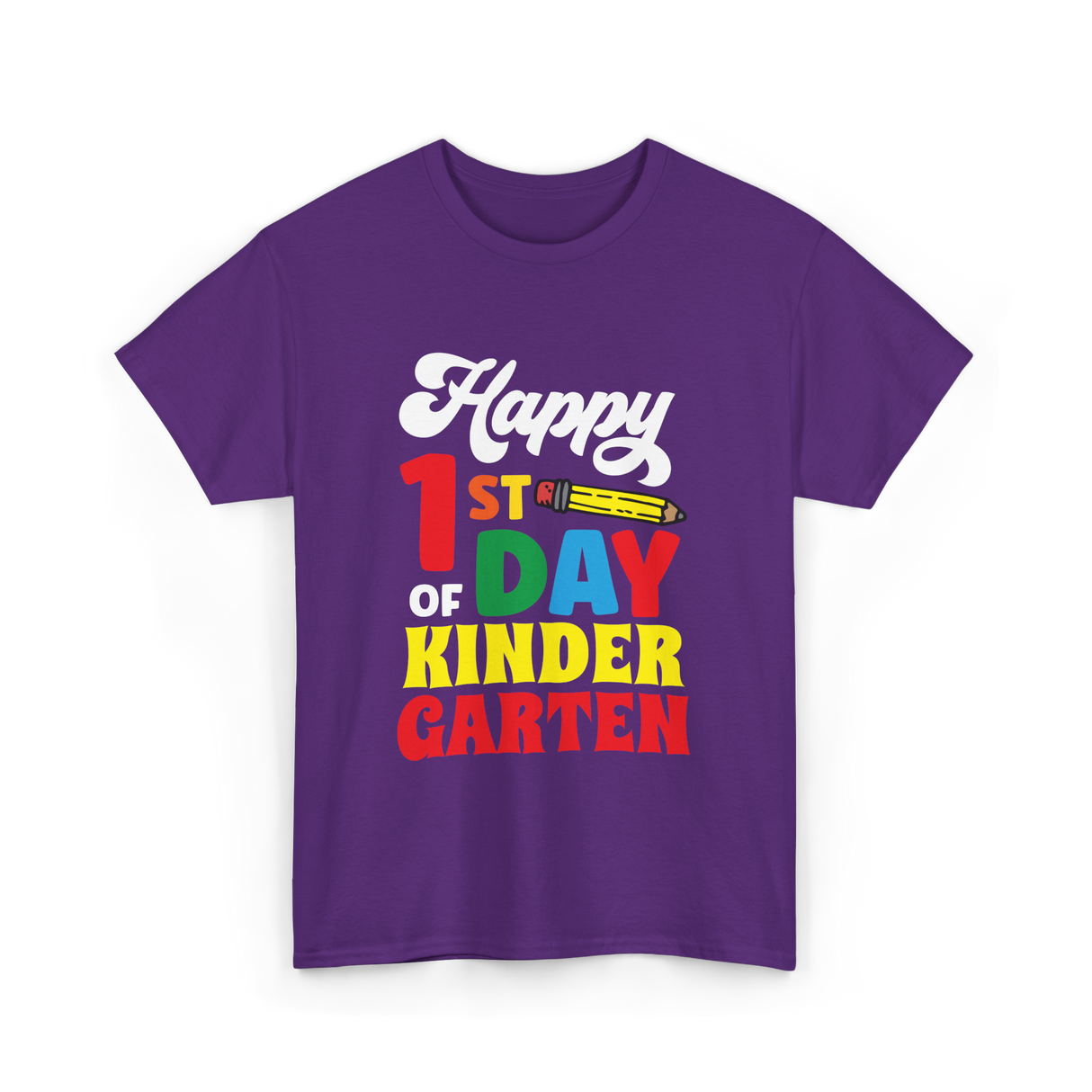 Happy 1st Day Kindergarten Kids T-Shirt - Purple