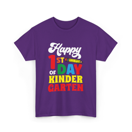 Happy 1st Day Kindergarten Kids T-Shirt - Purple