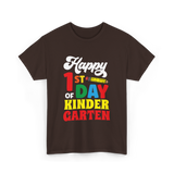 Happy 1st Day Kindergarten Kids T-Shirt - Dark Chocolate