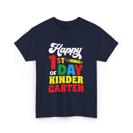 Happy 1st Day Kindergarten Kids T-Shirt - Navy