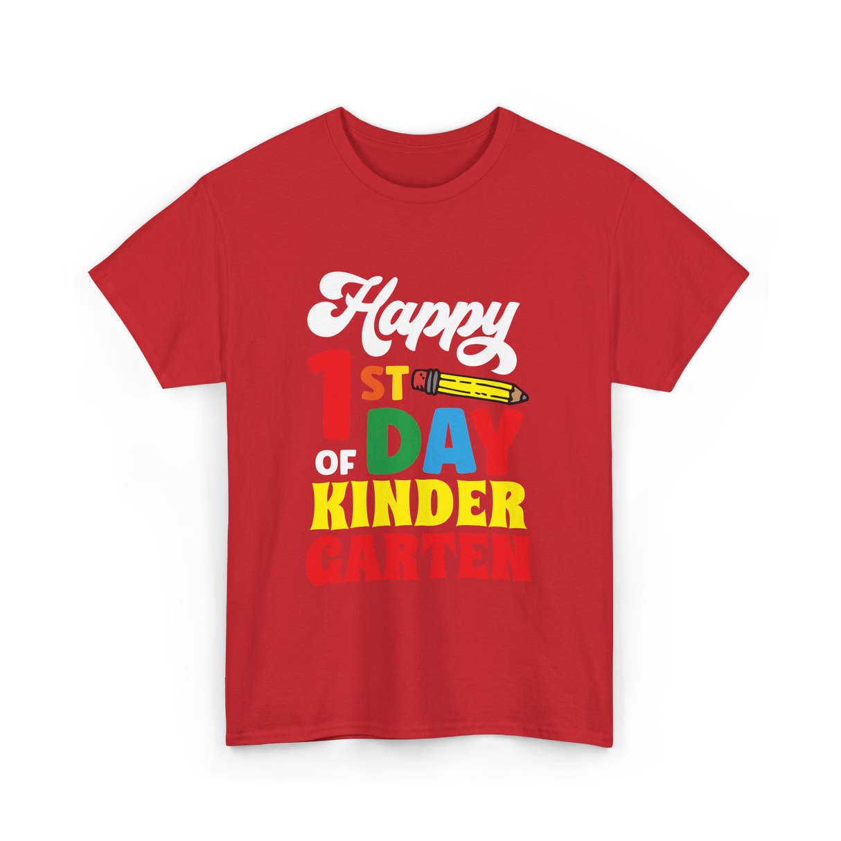 Happy 1st Day Kindergarten Kids T-Shirt - Red