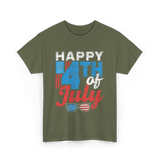 Happy 4th of July Independence T-Shirt - Military Green