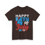 Happy 4th of July Independence T-Shirt - Dark Chocolate