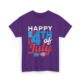 Happy 4th of July Independence T-Shirt - Purple