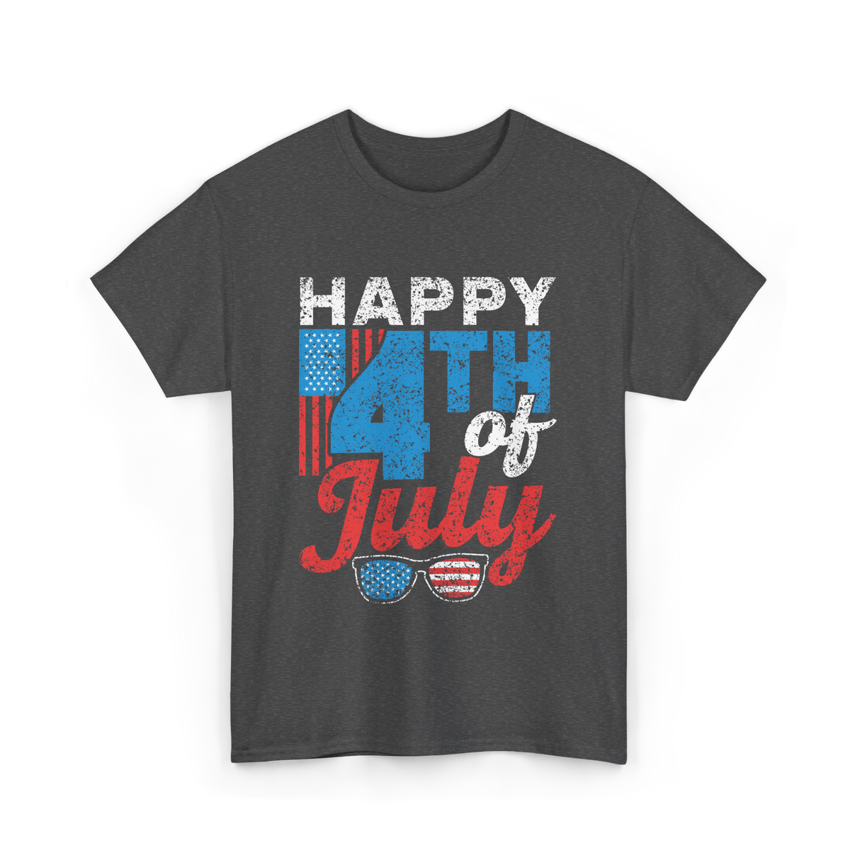 Happy 4th of July Independence T-Shirt - Dark Heather