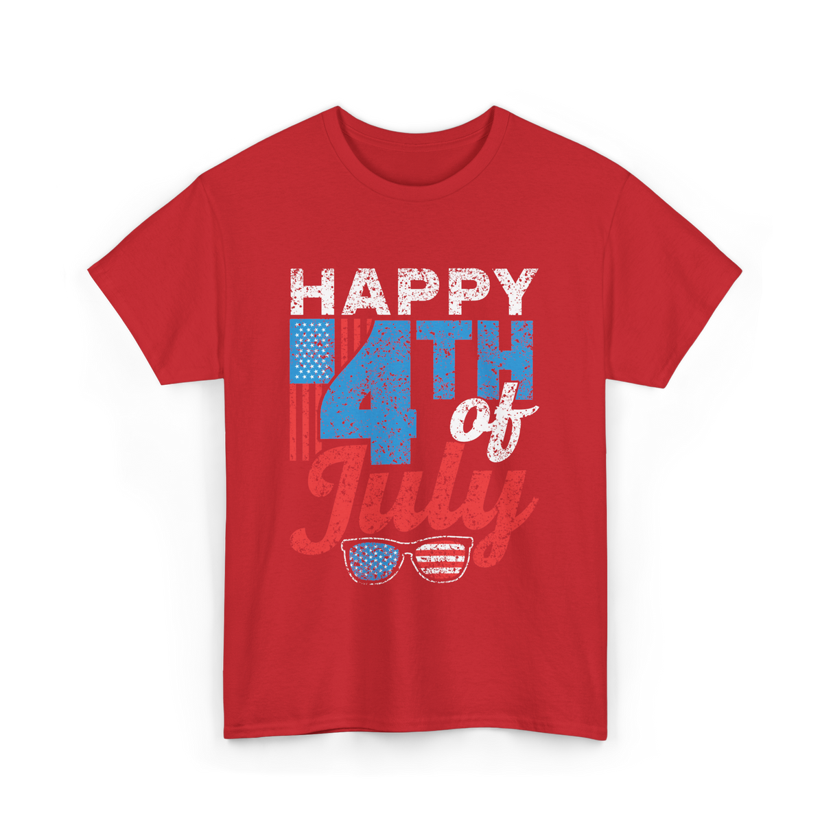 Happy 4th of July Independence T-Shirt - Red