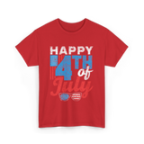 Happy 4th of July Independence T-Shirt - Red