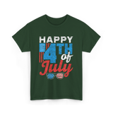 Happy 4th of July Independence T-Shirt - Forest Green