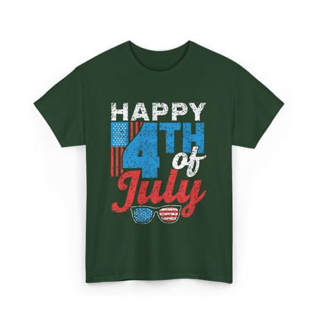 Happy 4th of July Independence T-Shirt - Forest Green