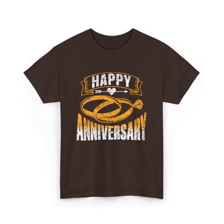 Happy Anniversary Anniversary Celebration T-Shirt - Dark Chocolate