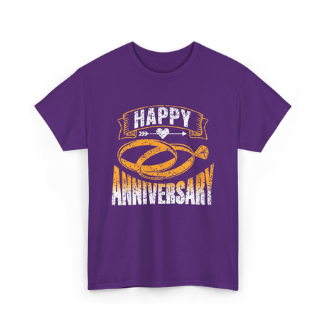 Happy Anniversary Anniversary Celebration T-Shirt - Purple