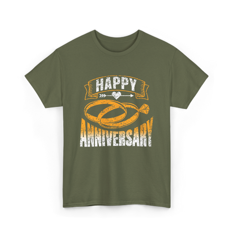 Happy Anniversary Anniversary Celebration T-Shirt - Military Green