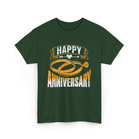 Happy Anniversary Anniversary Celebration T-Shirt - Forest Green