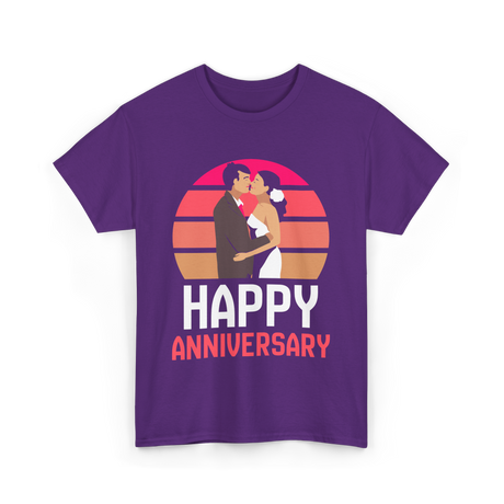 Happy Anniversary Anniversary Love T-Shirt - Purple