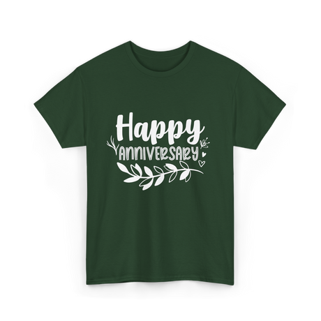 Happy Anniversary Anniversary Wedding T-Shirt - Forest Green