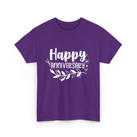 Happy Anniversary Anniversary Wedding T-Shirt - Purple