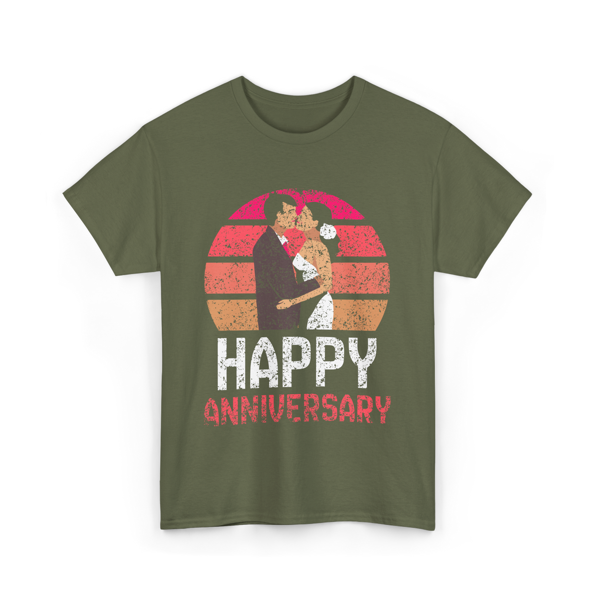 Happy Anniversary Marriage T-Shirt - Military Green