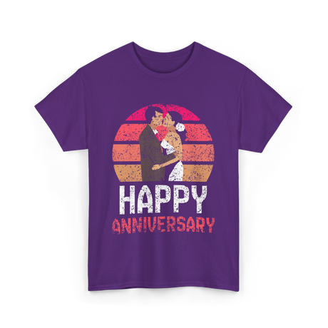 Happy Anniversary Marriage T-Shirt - Purple