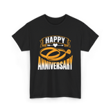 Happy Anniversary Rings Wedding T-Shirt - Black