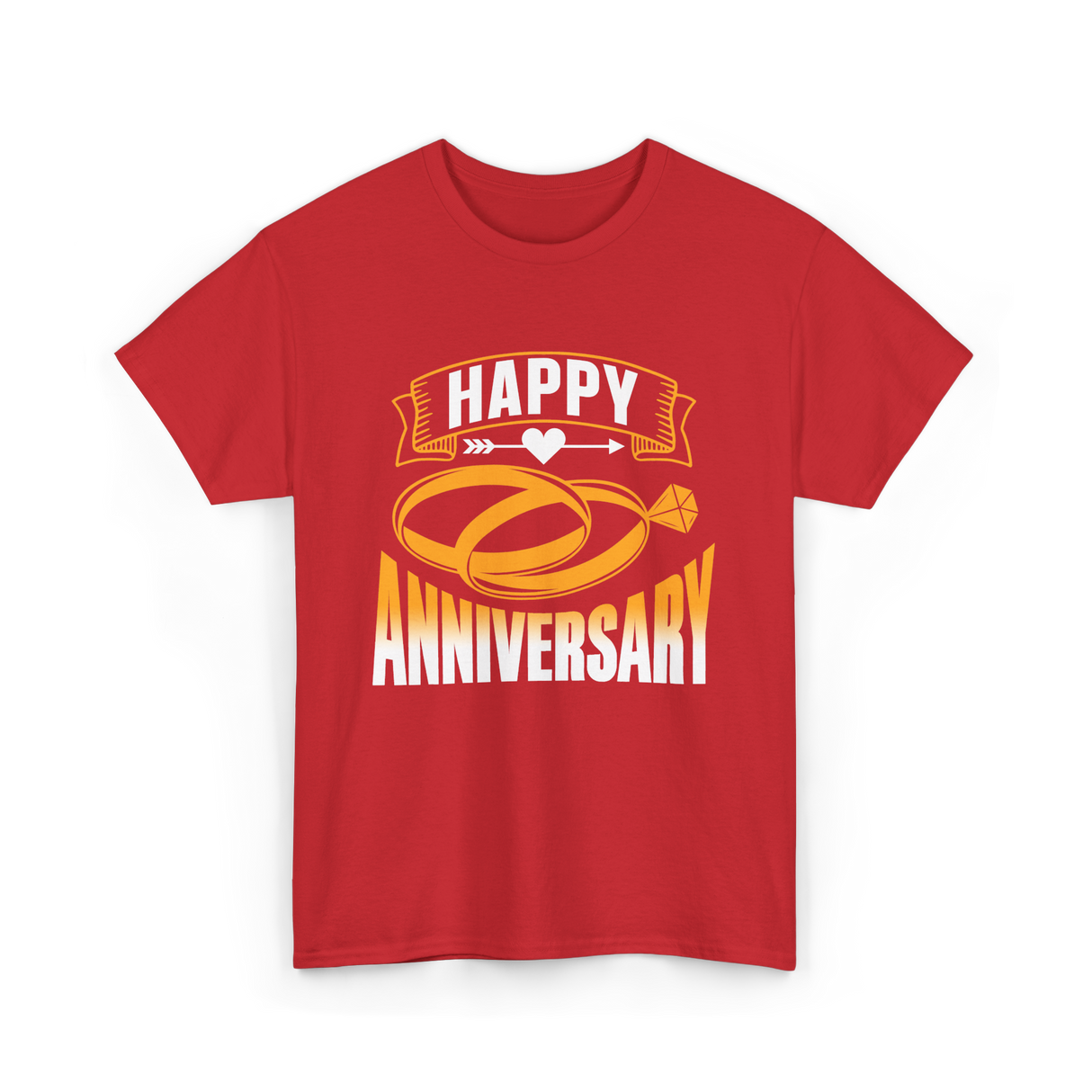 Happy Anniversary Rings Wedding T-Shirt - Red