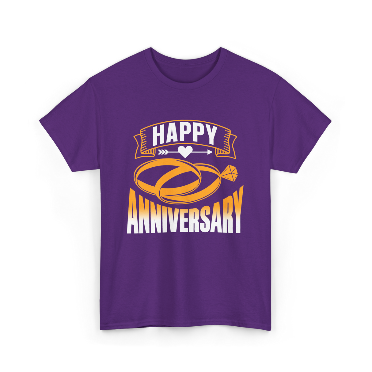 Happy Anniversary Rings Wedding T-Shirt - Purple