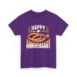 Happy Anniversary Rings Wedding T-Shirt - Purple