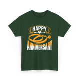 Happy Anniversary Rings Wedding T-Shirt - Forest Green