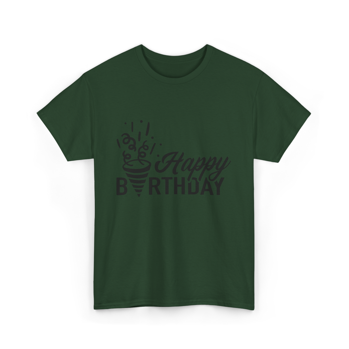 Happy Birthday Celebration Birthday T-Shirt - Forest Green