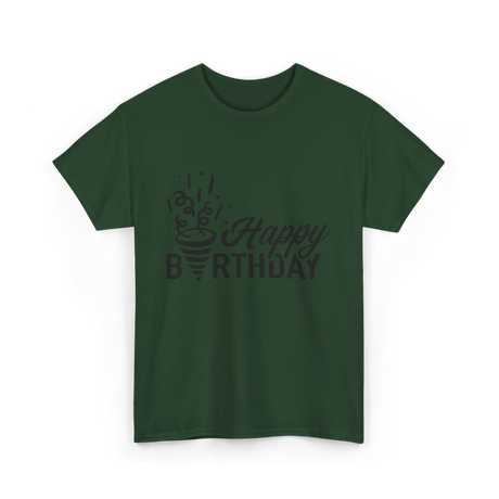 Happy Birthday Celebration Birthday T-Shirt - Forest Green