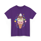 Happy Birthday To Me Ice Cream T-Shirt - Purple