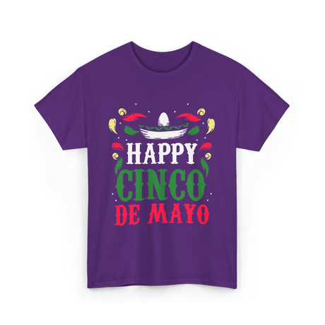 Happy Cinco De Mayo Celebration T-Shirt - Purple