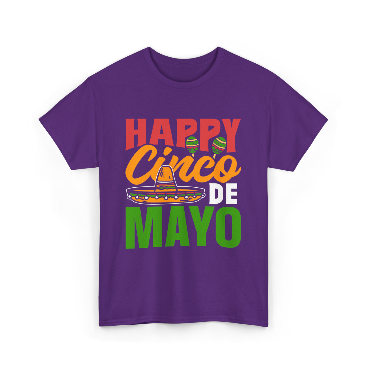 Happy Cinco de Mayo Celebration T-Shirt - Purple