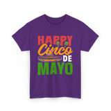 Happy Cinco de Mayo Celebration T-Shirt - Purple