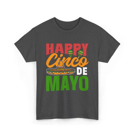 Happy Cinco de Mayo Celebration T-Shirt - Dark Heather