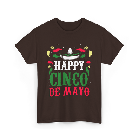 Happy Cinco De Mayo Celebration T-Shirt - Dark Chocolate