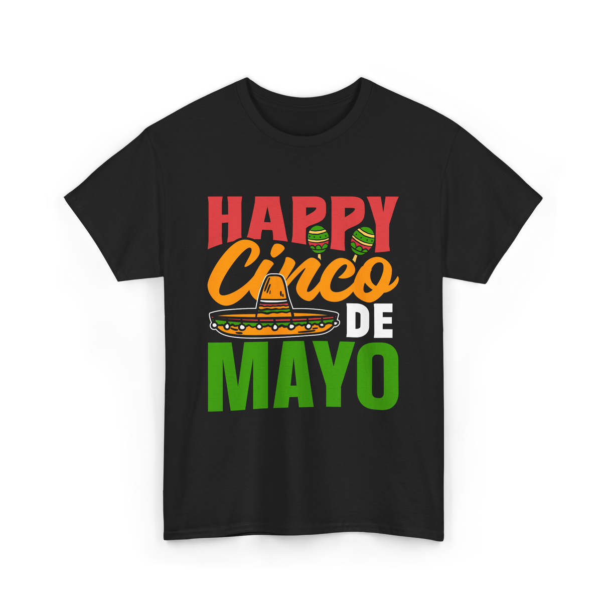 Happy Cinco de Mayo Celebration T-Shirt - Black