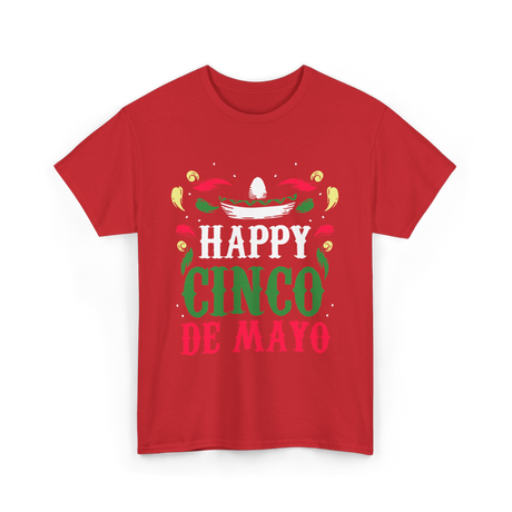 Happy Cinco De Mayo Celebration T-Shirt - Red