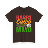 Happy Cinco de Mayo Celebration T-Shirt - Dark Chocolate