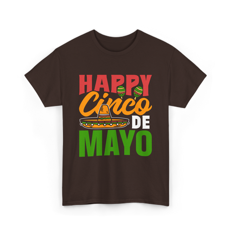 Happy Cinco de Mayo Celebration T-Shirt - Dark Chocolate