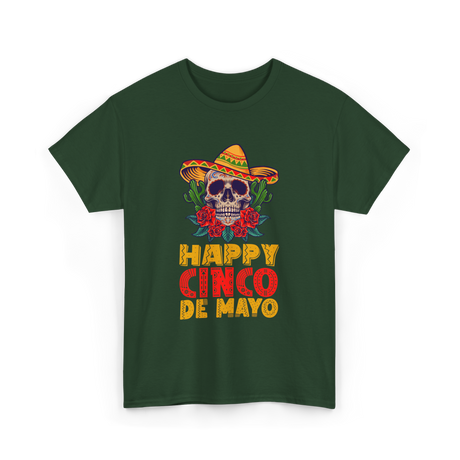 Happy Cinco De Mayo Fiesta T-Shirt - Forest Green