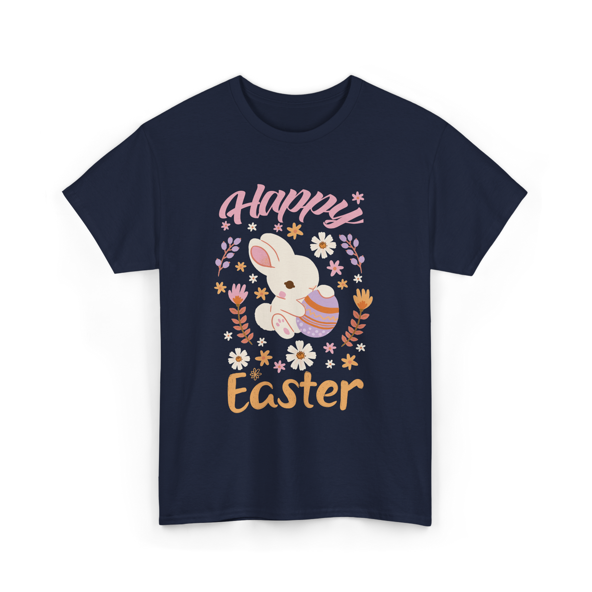 Happy Easter Bunny Easter T-Shirt - Navy