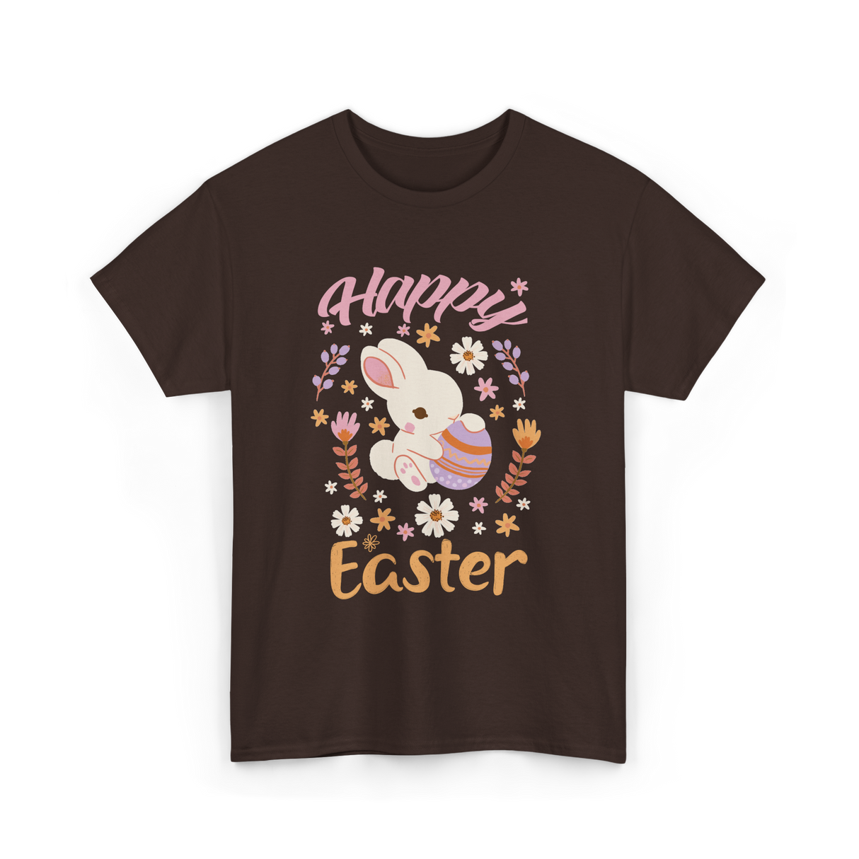 Happy Easter Bunny Easter T-Shirt - Dark Chocolate