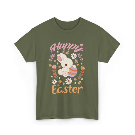 Happy Easter Bunny Easter T-Shirt - Military Green