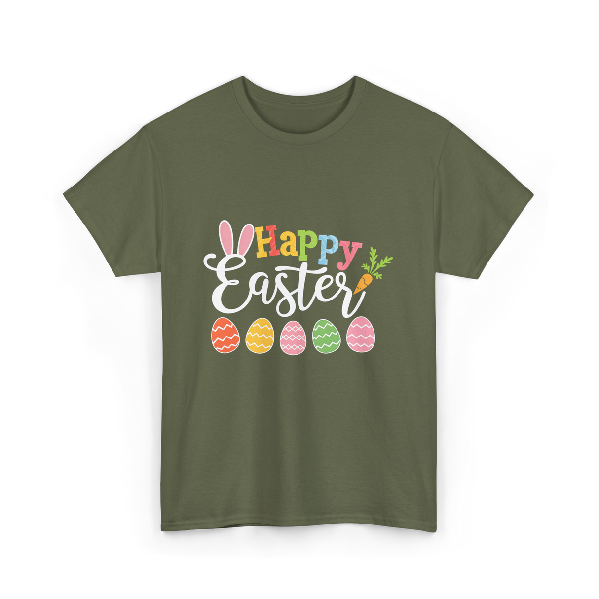 Happy Easter Bunny T-Shirt - Military Green