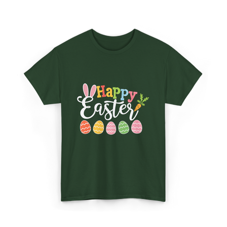 Happy Easter Bunny T-Shirt - Forest Green