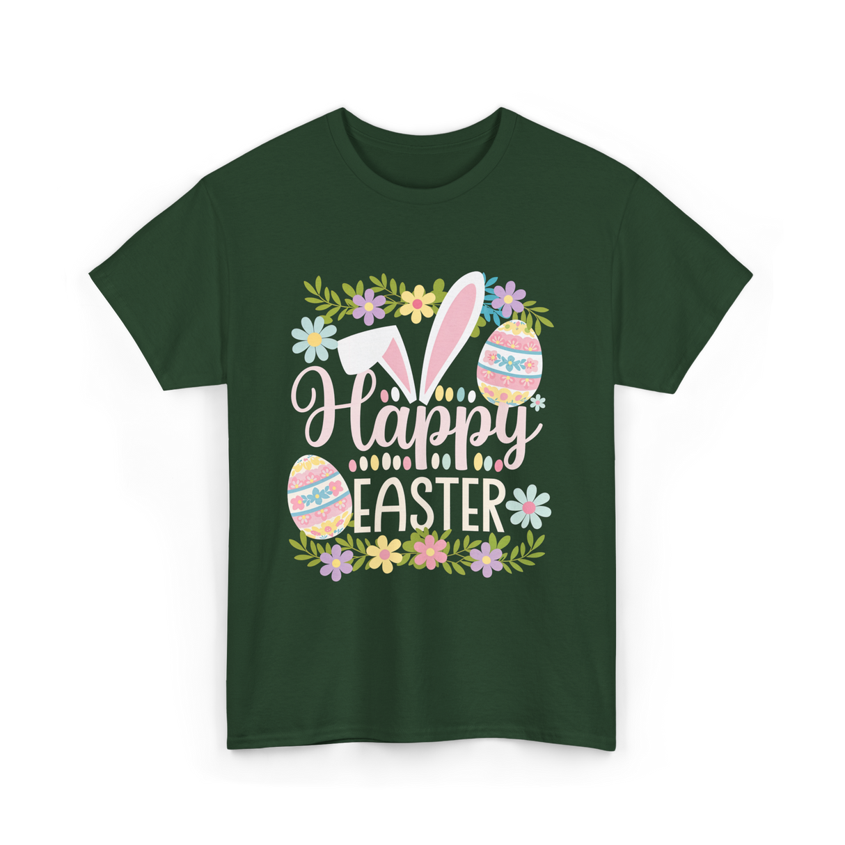 Happy Easter Easter Bunny T-Shirt - Forest Green